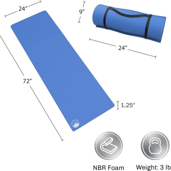 Foam Sleeping Pad for Camping - 0.75-Inch-Thick Waterproof Sleep - Picture 6 of 7